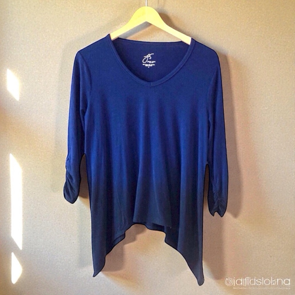 Joan Vass Ombré Shark Bite Top M Navy – Artsy Aesthetic